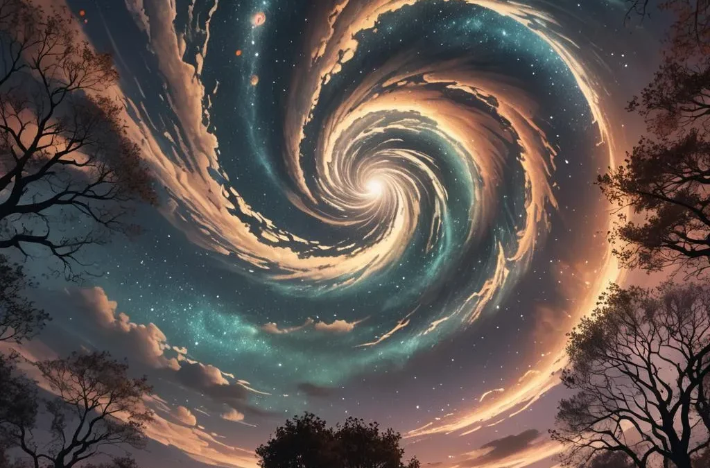 AI generated image of a swirling sky.