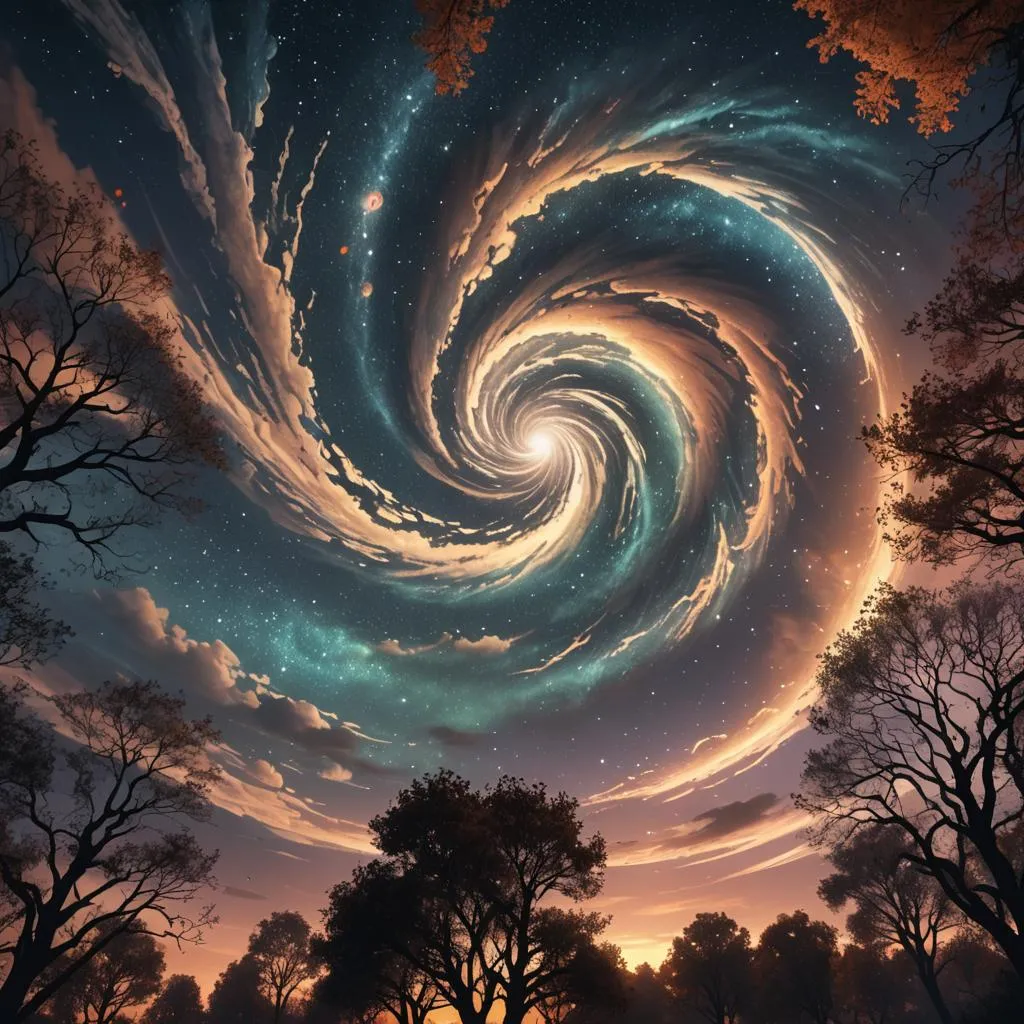 AI generated image of a swirling sky.