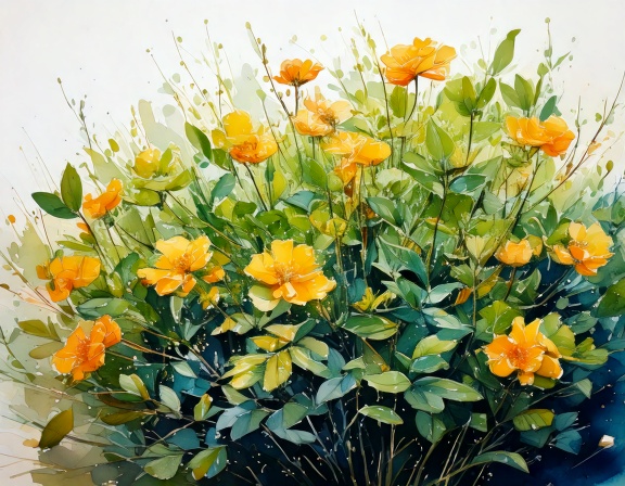 AI image of a healthy plant with lots of flowers.