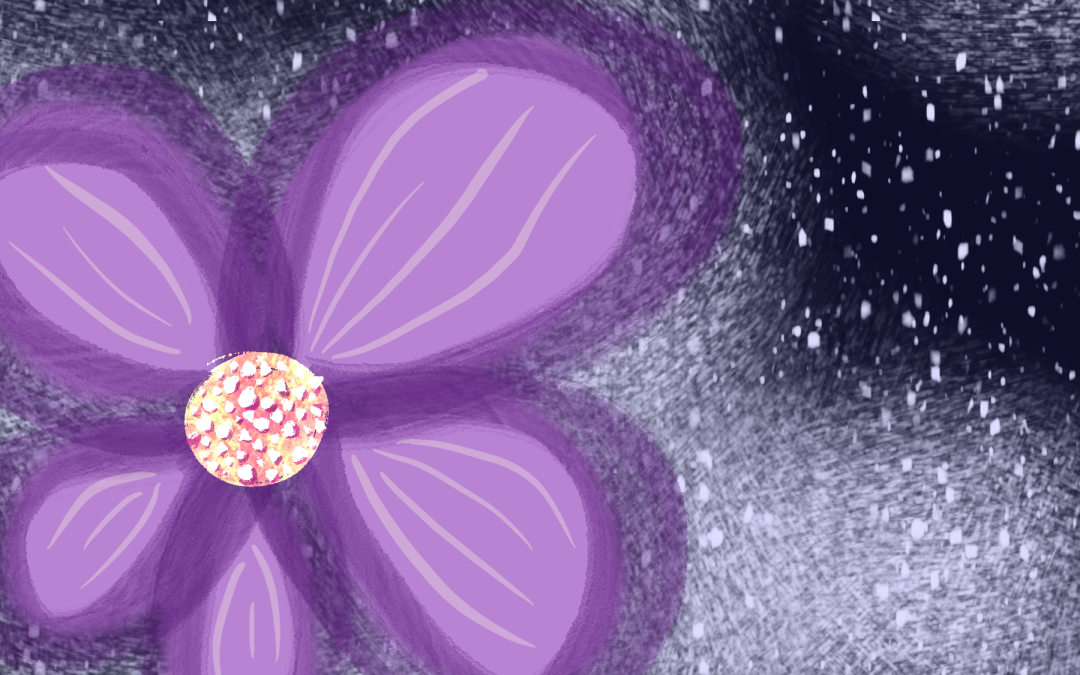 Purple flower brush play by Sheila Lee Brown.