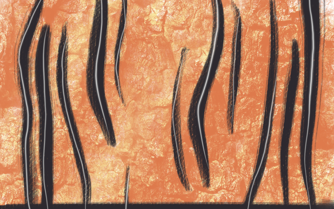 Orange Stripes brush play by Sheila Lee Brown.