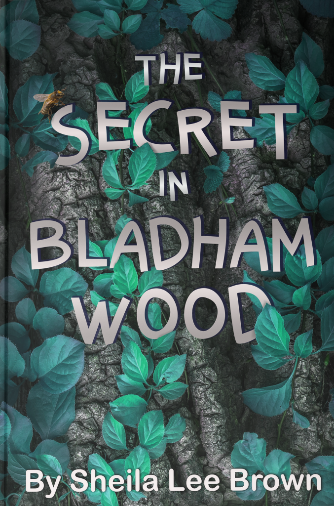 Whimsical vine-covered book cover for The Secret in Bladham Wood.