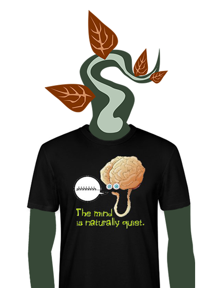 The Ming is Naturally Quiet T-Shirt Original quiet mind graphic on t-shirt worn by strange leaf person.