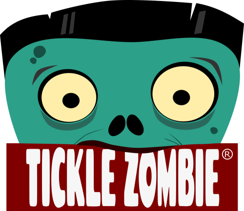 Tickle Zombie munching on Tickle Zombie text box.