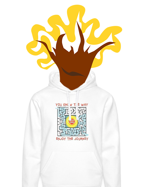 You Know the Way Hoodie Original maze graphic on t-shirt worn by strange leaf person.